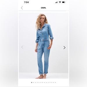 Blue denim jumpsuit